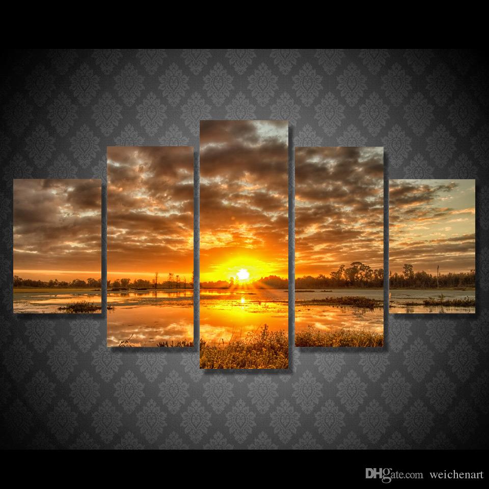 960x960 2018 Framed Hd Printed Canvas Art Sunrise Morning Sun Wall - Sunrise Canvas Painting