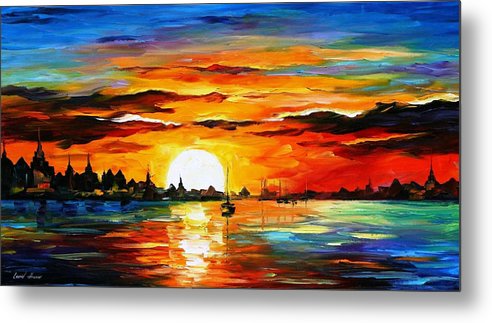 492x323 Sunrise In The Harbor - Sunrise Oil Painting