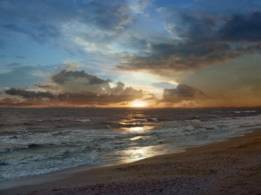 1024x768 Oil Paintings Images Landscapes Landscape Oil Painting, Good - Sunrise Oil Painting