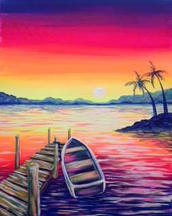 252x315 Dock On The Bay - Sunrise Painting