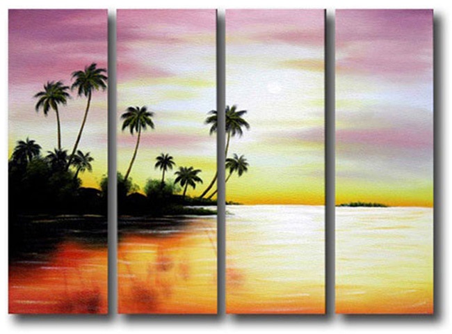 650x480 Lavender Sunset - Sunset Canvas Painting