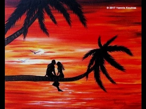 480x360 Acrylic Painting On Canvas - Sunset Canvas Painting