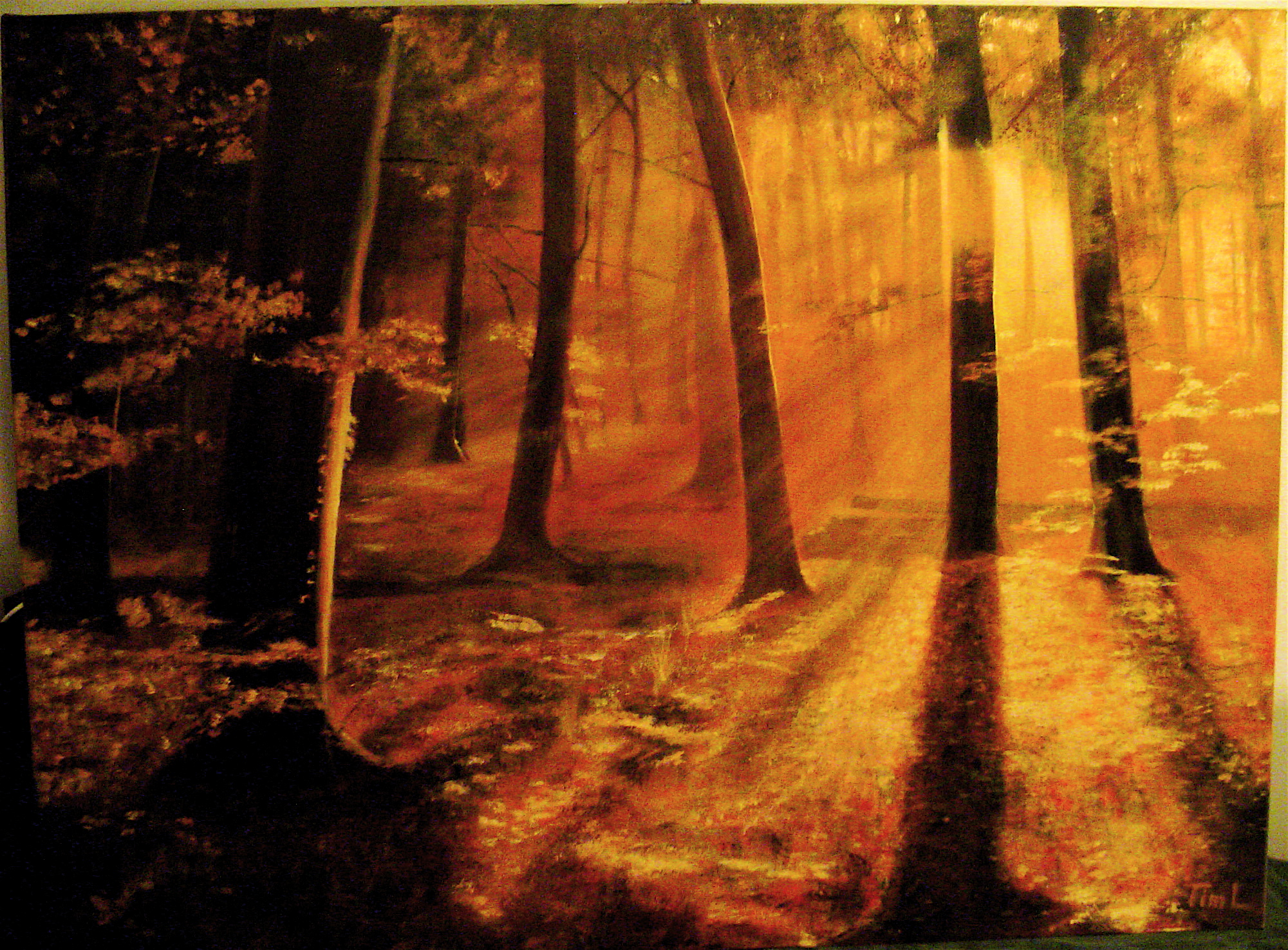 Sunset Forest Painting at PaintingValley.com | Explore collection of ...