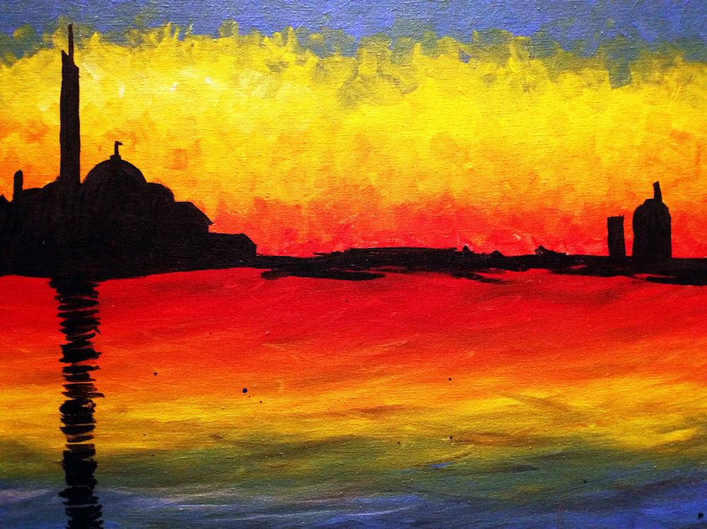 1000x748 Sunset In Venice - Sunset In Venice Painting