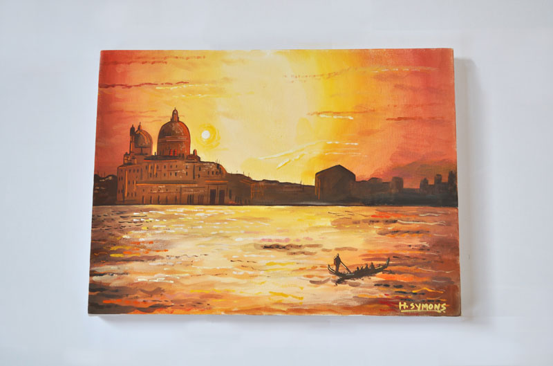 800x529 Venice Original Sunset Painting - Sunset In Venice Painting