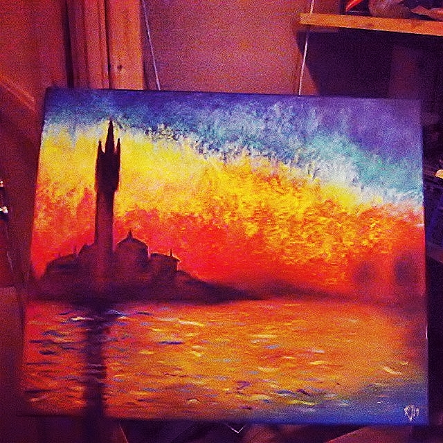 640x640 Copy Of Claude Monet Sunset In Venice By Aryapanicart - Sunset In Venice Painting