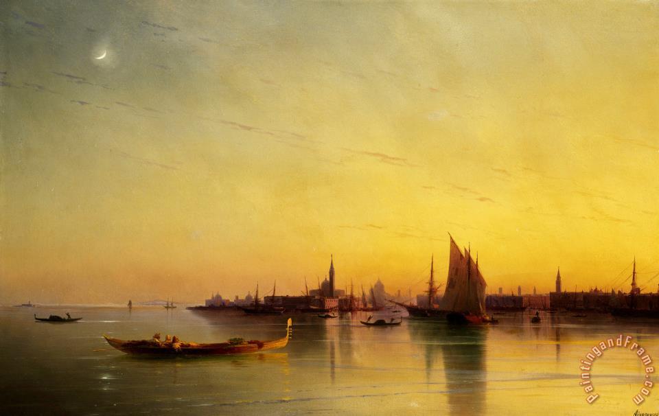 960x606 Ivan Ayvazovsky Venice From The Lagoon - Sunset In Venice Painting
