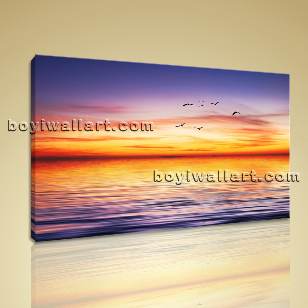 1000x1000 Large Contemporary Canvas Wall Art Sunset Landscape Painting Hd - Sunset Landscape Painting