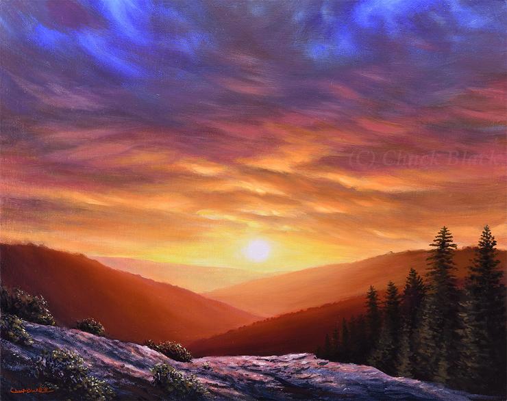 740x586 Sunset Landscape Painting - Sunset Landscape Painting