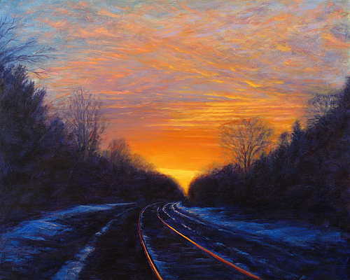 500x400 Blawenburg Sunset 24x30 In. Oil On Canvas - Sunset Landscape Painting