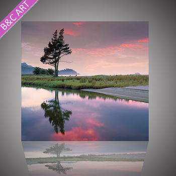 350x350 Custom Tree Shadow Scene Sunset Landscape Painting Of Village Life - Sunset Landscape Painting