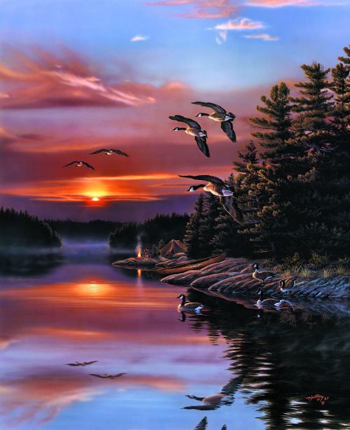 500x614 Diamond Landscape Painting Sunset And River Square Diamond - Sunset Landscape Painting