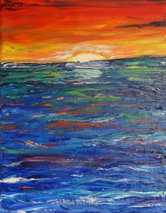570x732 Reflecting - Sunset On Ocean Painting