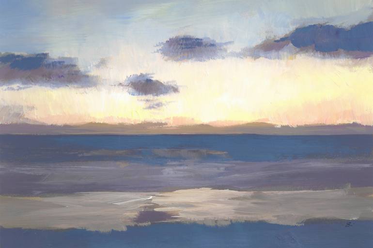 770x513 Saatchi Art Sunset Over Water Painting By Lille Boks - Sunset Over Water Painting