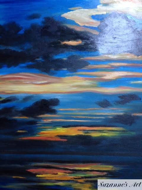 480x640 Sunset In Bermuda Over Water Suzanne's Art - Sunset Over Water Painting