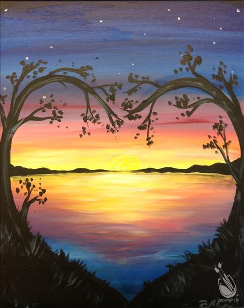 476x600 How To Paint Lovely Lake Sunset - Sunset Painting
