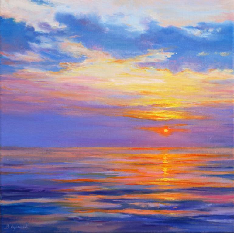 770x765 Saatchi Art Amazing Sunset Painting By Behshad Arjomandi - Sunset Painting