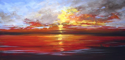 500x243 Summer Sunset - Sunset Painting