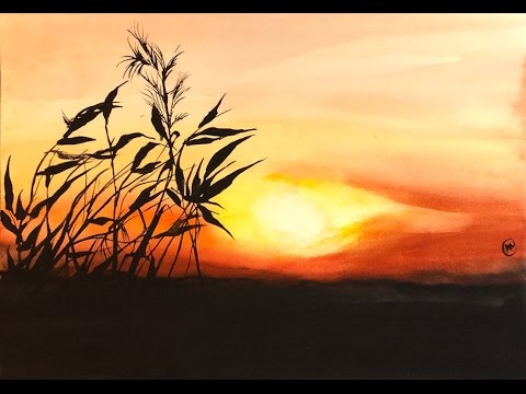 480x360 Easy Watercolor Sunset Painting Demonstration - Sunset Painting Images