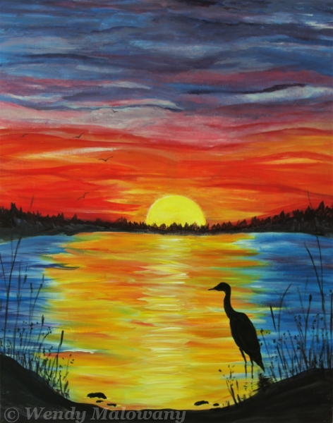 Sunset Painting Images at PaintingValley.com | Explore collection of ...