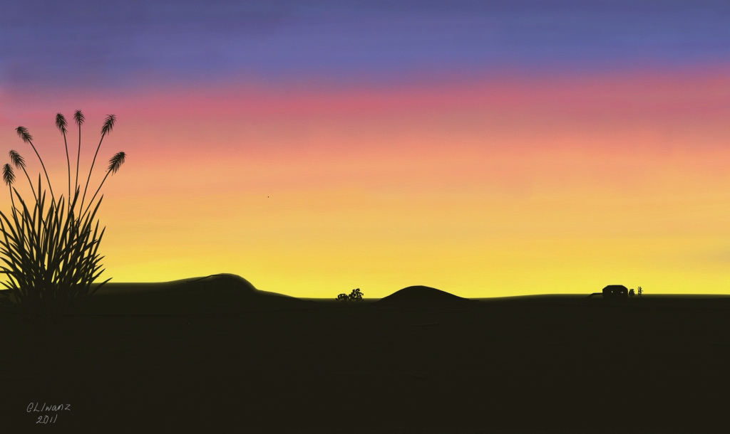 1024x610 Sunset S Ilhouettes - Sunset Silhouette Painting