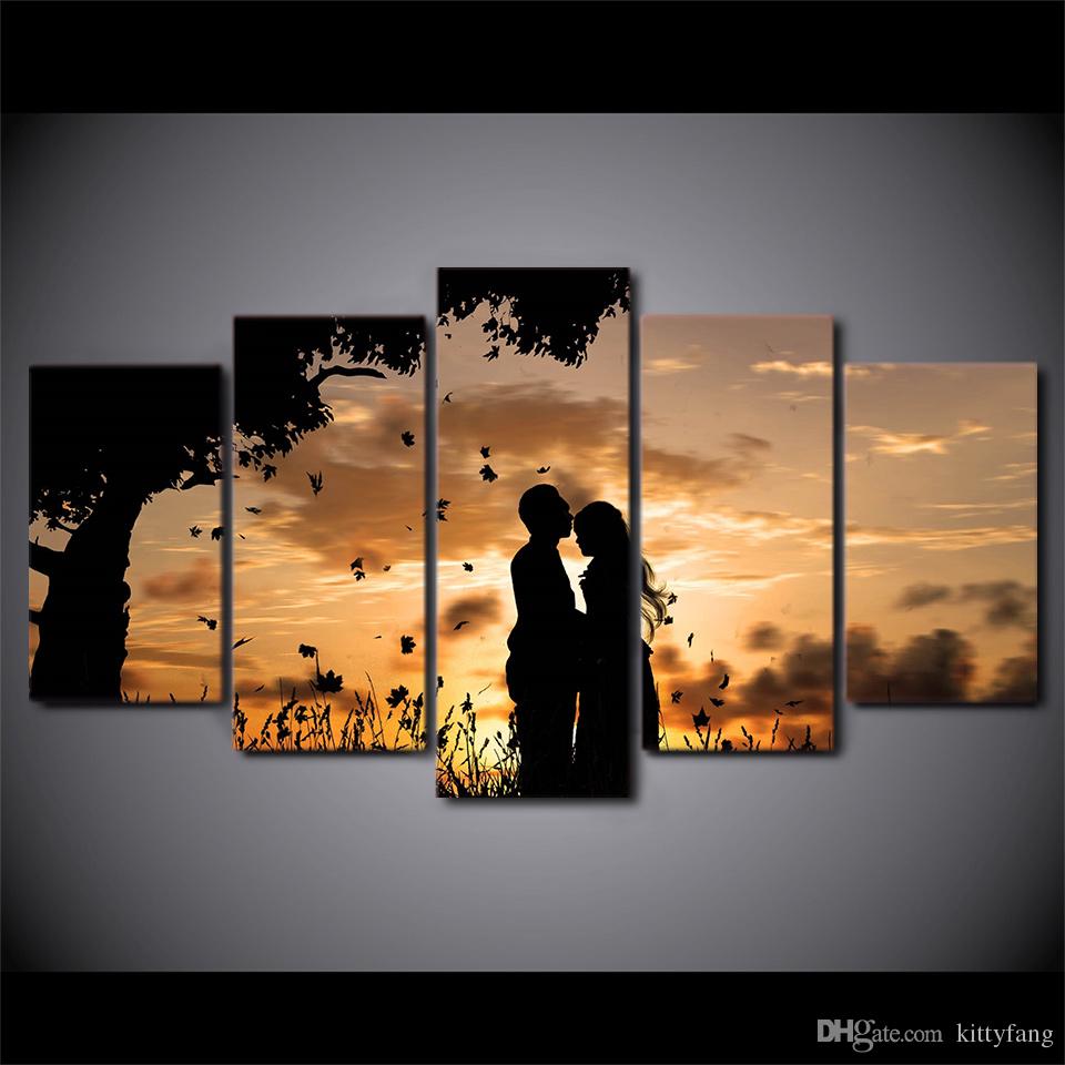 960x960 Online Cheap Framed Hd Printed Sunset Tree Couple Shadow Wall Art - Sunset Tree Painting