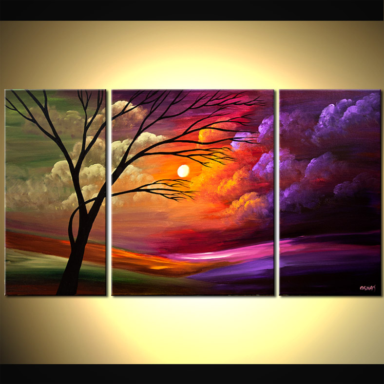 788x788 Painting - Sunset Tree Painting