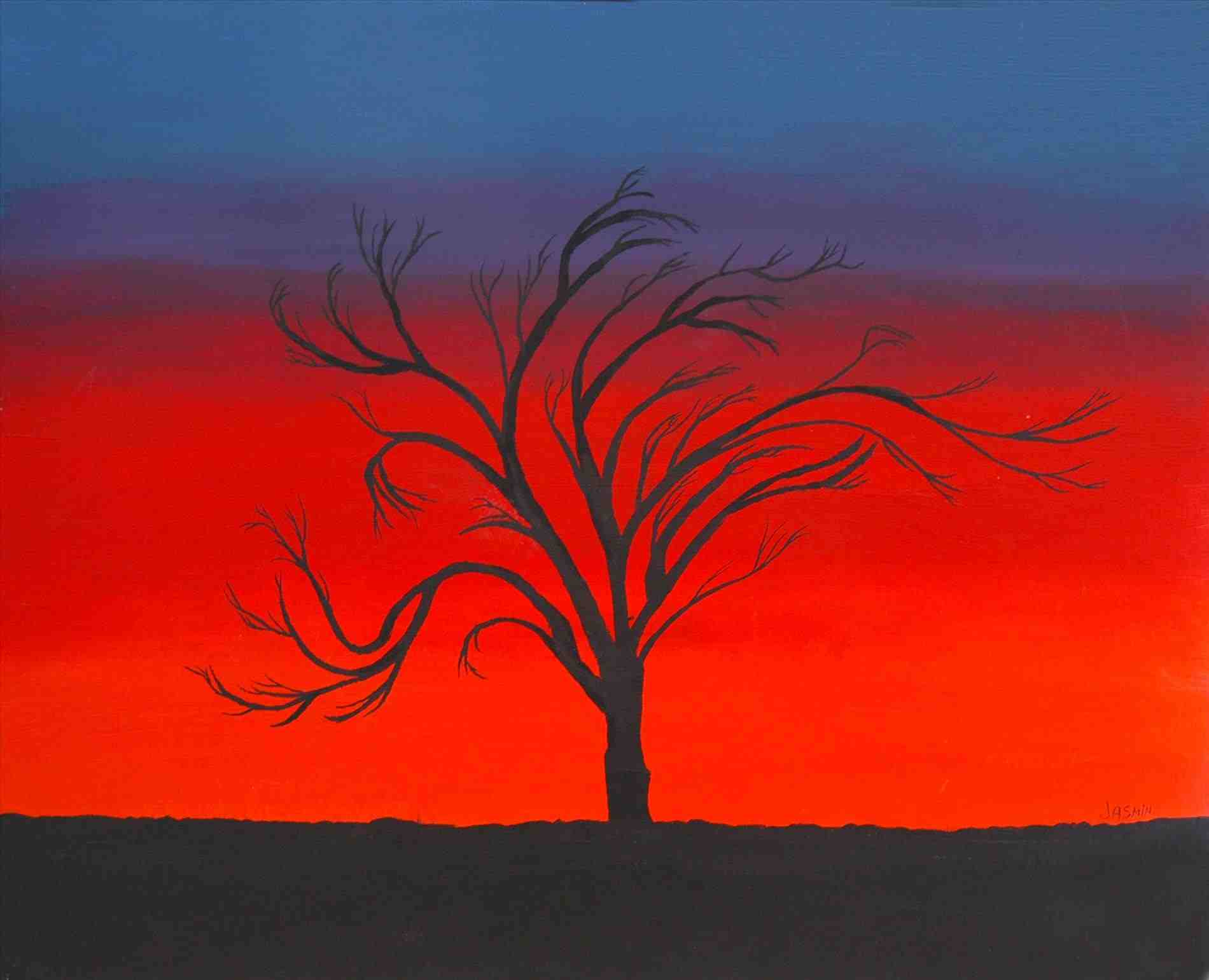 Sunset Tree Painting at PaintingValley.com | Explore collection of ...