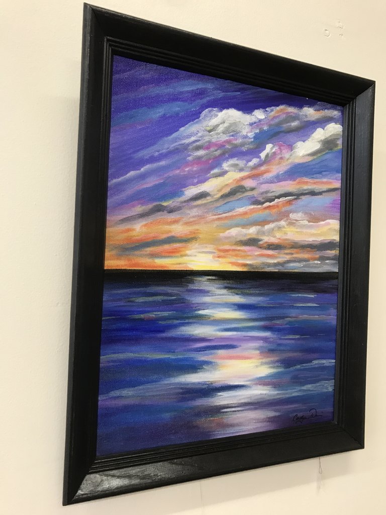 768x1024 Painting - Sunset Water Painting