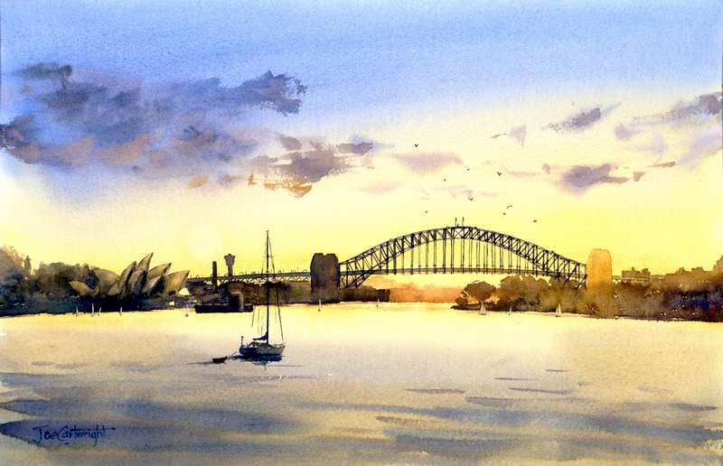 800x516 Watercolor Paintings Boats And The Sea Gallery Seascapes - Sunset Water Painting