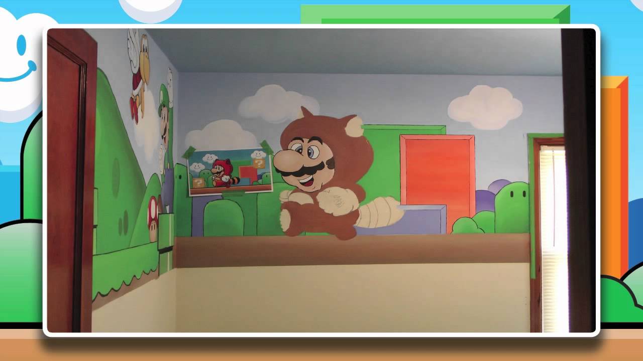 1280x720 Super Mario Bros. Nursery Mural - Super Mario Bros Painting