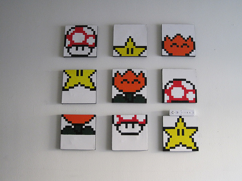 500x375 Super Mario World Bonus Game Pixel Painting Sprite Stitch - Super Mario Bros Painting