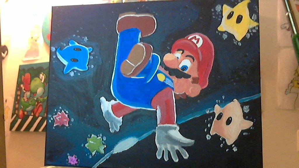 1024x576 Super Mario Galaxy Painting By Chaoslink1 - Super Mario Painting