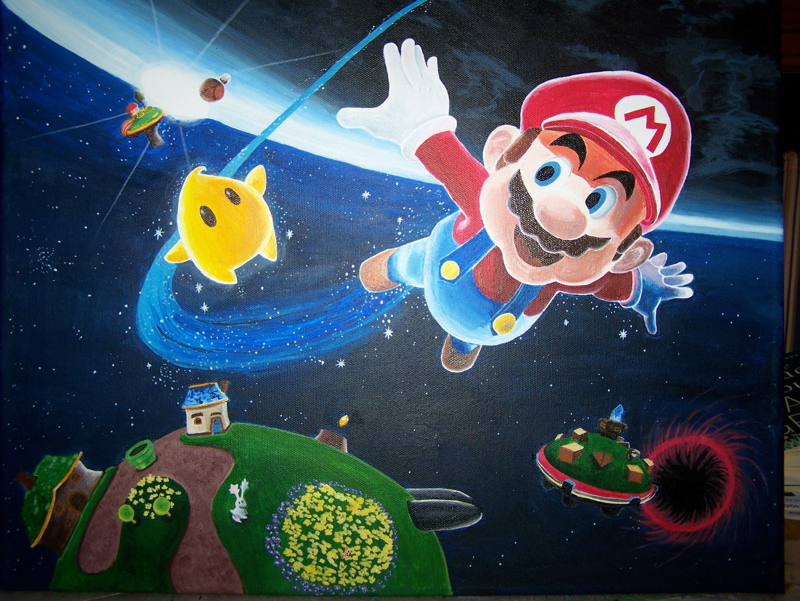 1600x1202 Canvas And Paints Super Mario Galaxy Is Finished! - Super Mario Painting