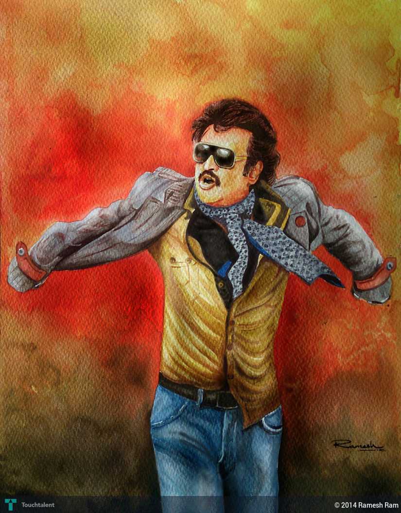 825x1056 Super Star Rajini Sir Water Color Work) Touchtalent - Super Painting