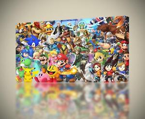 300x247 Super Smash Bros Mario Canvas Print Home Wall Decor Giclee Art - Super Smash Bros Painting