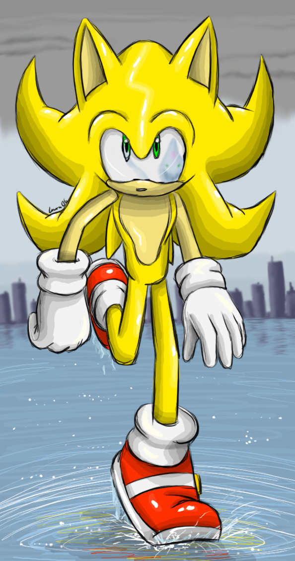 594x1129 Super Sonic Face Your Chaos By Hathor The Queen - Super Sonic Painting