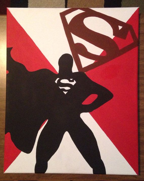 570x718 Superhero Canvas Painting By Shockdcreations On Etsy Painting - Superhero Canvas Painting
