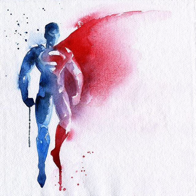640x640 Well, They'Re No Fingerpaintings Superhero Watercolors - Superhero Painting