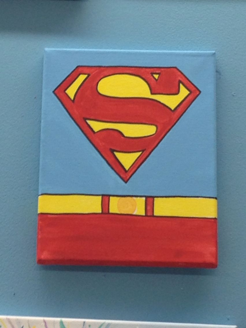 852x1136 Cute Fun And Easy Superman Canvas Painting Canvas Painting - Superman Canvas Painting