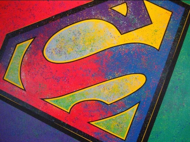 640x481 Lot Detail - Superman Canvas Painting