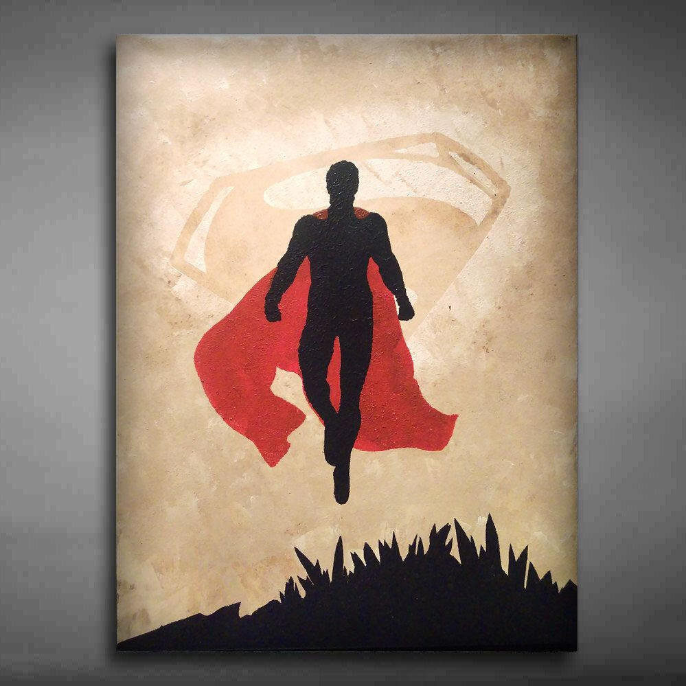 999x999 Spray Paint Canvas Luxury Superman Hand Painted Canvas Art Oil - Superman Canvas Painting