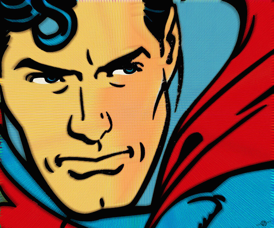 900x750 Superman Pop Painting By Tony Rubino - Superman Canvas Painting