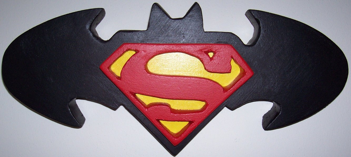 1333x599 Superman Batman Logo By Fomarcreations - Superman Logo Painting