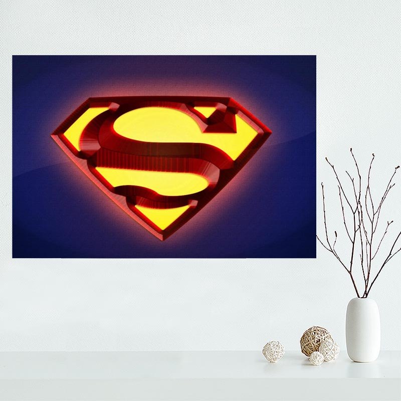 800x800 2017 New Arrival Custom Superman Man Logo Canvas Painting Poster - Superman Logo Painting