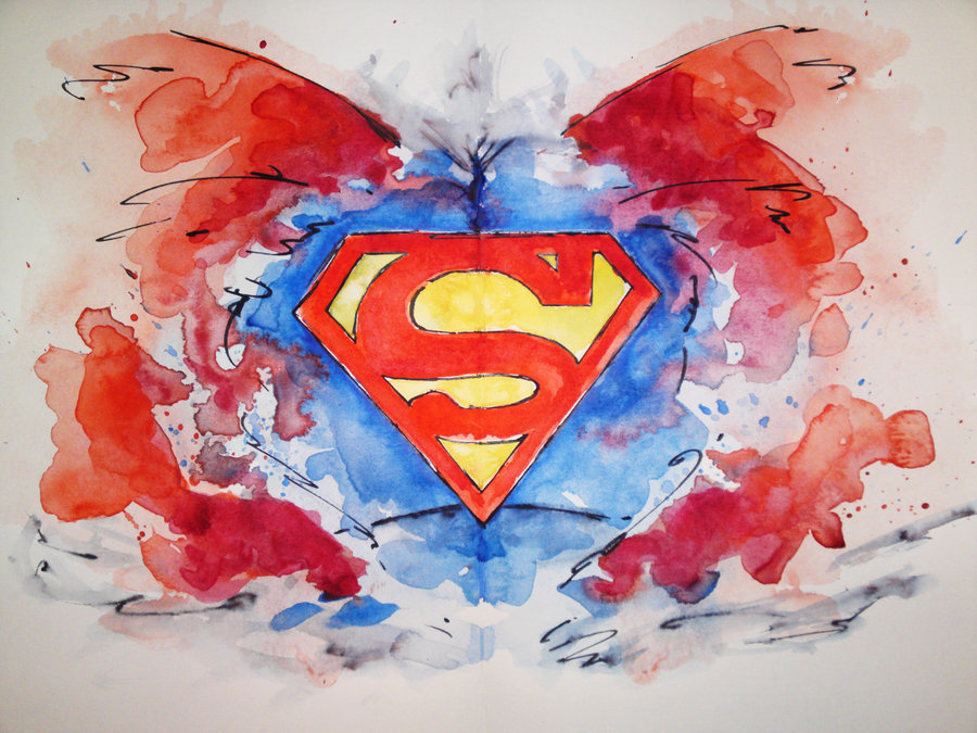 900x675 Superman Rorschach By Visualsymphonystudio - Superman Logo Painting
