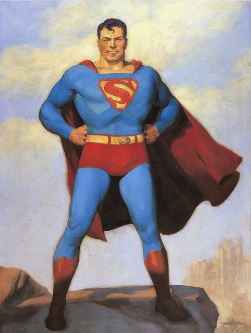500x664 Artist H.j. Ward, This Painting Superman Graced Thefices - Superman Painting