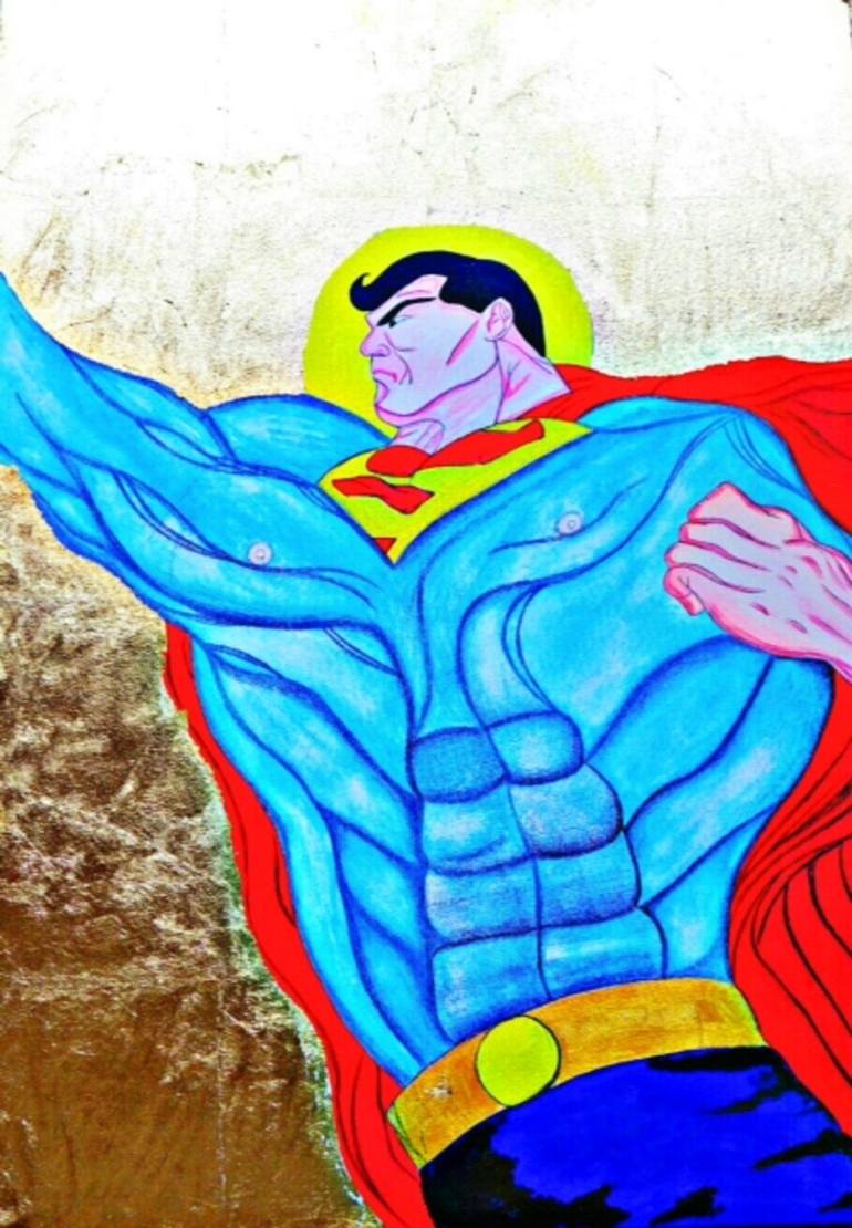 770x1110 Saatchi Art Superman Painting By Mariangela Paviglianiti - Superman Painting