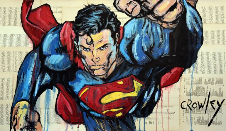770x445 Saatchi Art Superman Painting By Darren Crowley - Superman Painting
