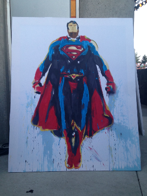 302x403 Charitybuzz Superman Painting By Mike Lewis And Five For Fighting - Superman Painting